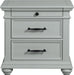 Elements International Slater 3 Drawer Nightstand with USB Port in Grey image