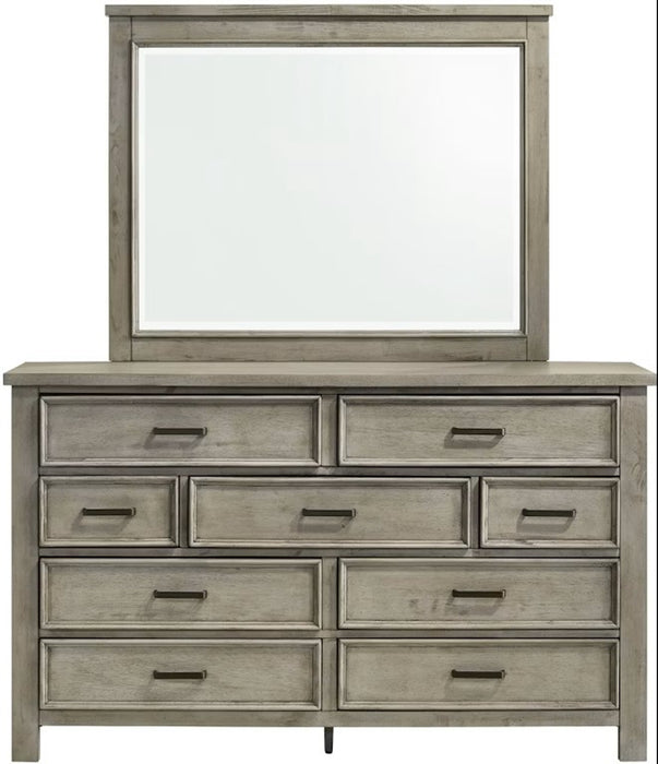 Elements International Sullivan Mirror in Drift Grey
