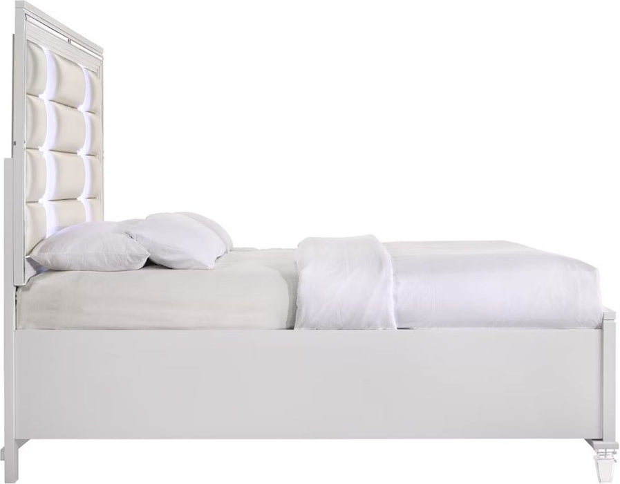 Elements International Twenty Nine King Platform Storage Bed in White